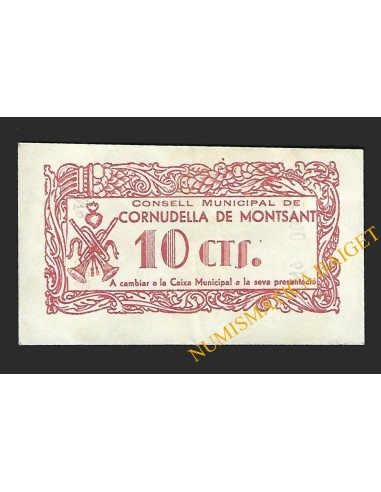 CORNUDELLA DE MONTSANT(Tarragona) - 10 cèntims 1937