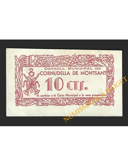 CORNUDELLA DE MONTSANT(Tarragona) - 10 cèntims 1937