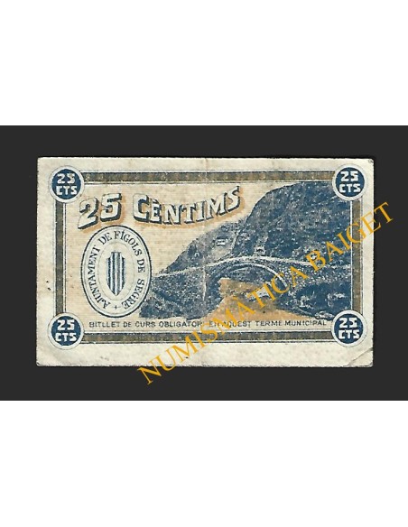 FÍGOLS DE SEGRE (Lleida) - 25 cèntims 1937