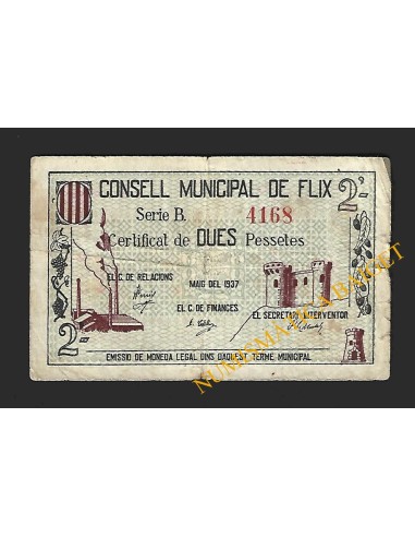 FLIX (Tarragona) - 2 pessetes 1937