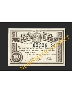 FONTS DE SACALM (Girona) - 10 cèntims 1937