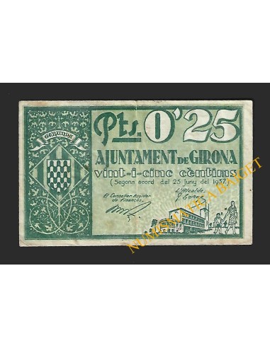 GIRONA - 0'25 pessetes 1937