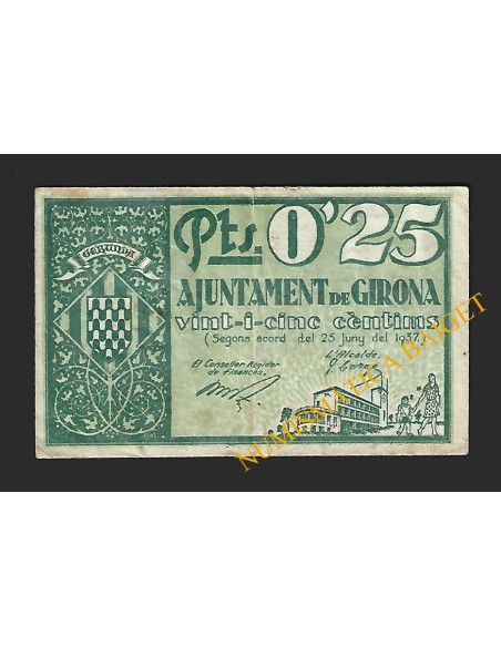 GIRONA - 0'25 pessetes 1937