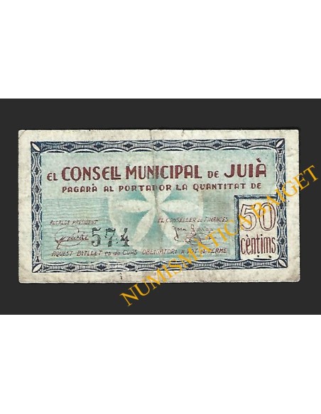 JUIÀ (Girona) - 50 cèntims 1937
