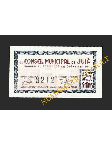 JUIÀ (Girona) - 25 cèntims 1937