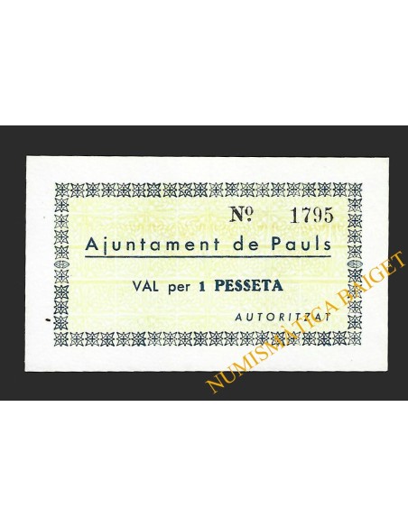 PAULS DELS PORTS (Tarragona) - 1 pesseta 1937