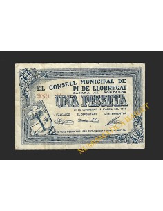PI DE LLOBREGAT (Barcelona) - 1 pesseta 1937