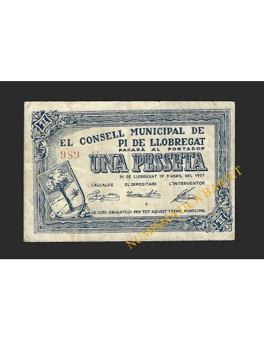 PI DE LLOBREGAT (Barcelona) - 1 pesseta 1937