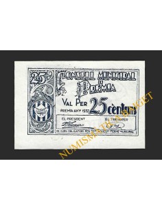 PREMIÀ (Barcelona) - 25 cèntims 1937