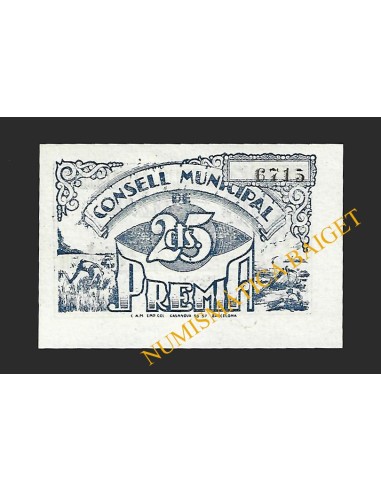 PREMIÀ (Barcelona) - 25 cèntims 1937