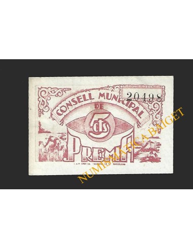 PREMIÀ (Barcelona) - 5 cèntims 1937