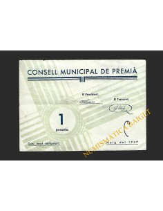 PREMIÀ (Barcelona) - 1 pesseta 1937