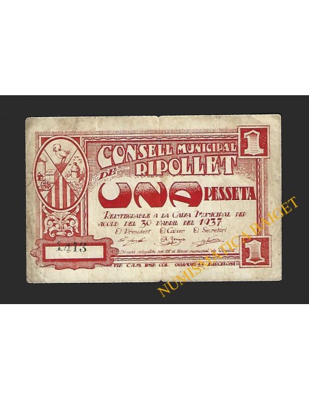 RIPOLLET (Barcelona) - 1 pesseta 1937