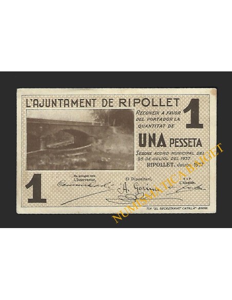 RIPOLLET (Barcelona) - 1 pesseta 1937