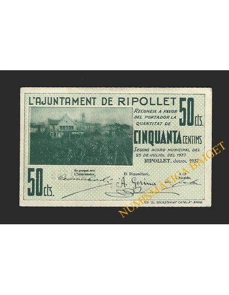 RIPOLLET (Barcelona) - 50 cèntims 1937