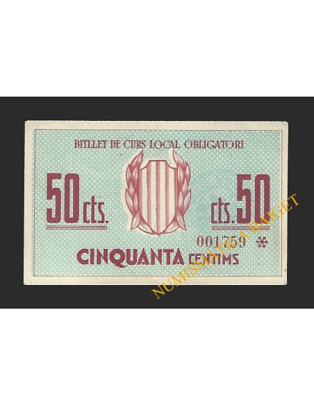 RIPOLLET (Barcelona) - 50 cèntims 1937