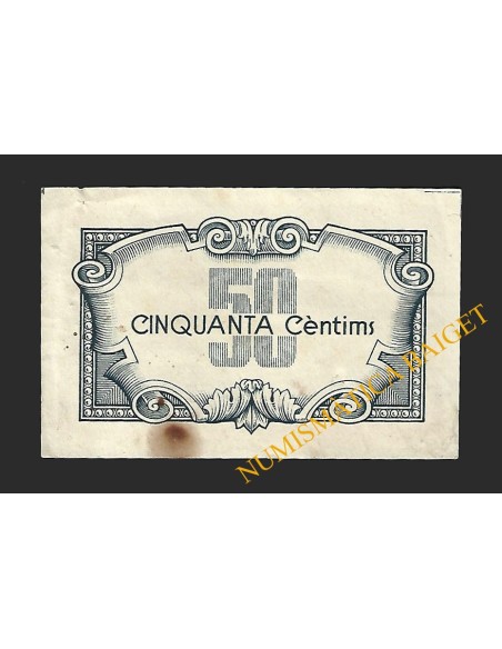 VIDRERES (Girona) - 50 cèntims 1937