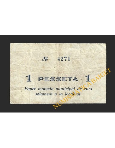 VILA-RODONA (Tarragona) - 1 pesseta 1937