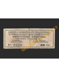 VILA-RODONA (Tarragona) - 25 cèntims 1937