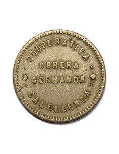 COOPERATIVA OBRERA GERMANOR CALELLENCA - CALELLA - 1 PESSETA