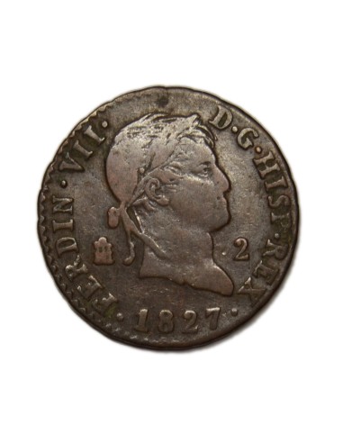 FERNANDO VII - 2 Maravedís 1827 - Segovia
