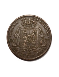 ISABEL II - 25 céntimos de Real 1863 2