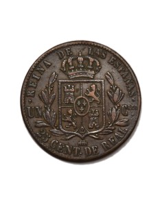 ISABEL II -  25 Céntimos de Real 1864 Segovia 2