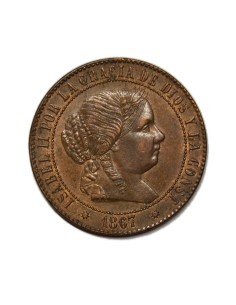 ISABEL II -  2 1/2 Céntimos de Escudo 1867 Barcelona