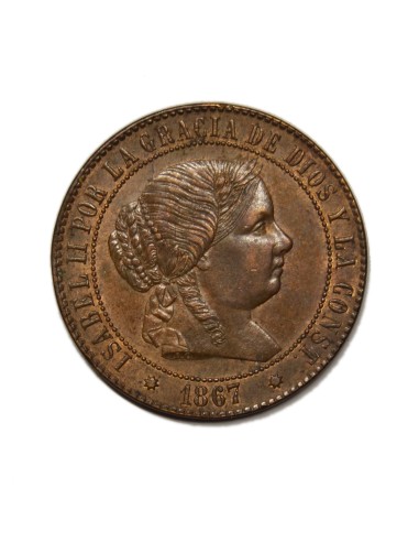 ISABEL II -  2 1/2 Céntimos de Escudo 1867 Barcelona