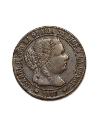 ISABEL II -  1/2 Céntimo de Escudo 1867 Barcelona