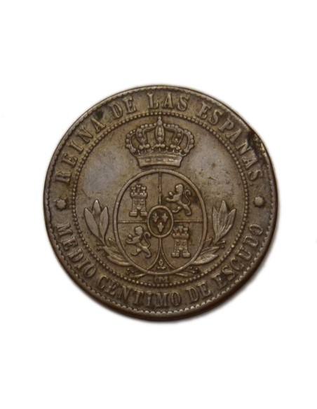 ISABEL II -  1/2 Céntimo de Escudo 1867 Barcelona