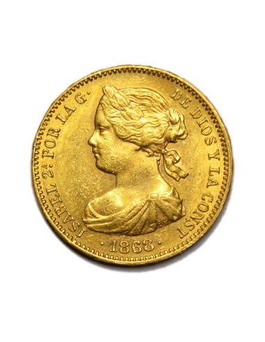 ISABEL II -  10 Escudos 1868 * 18-68 Madrid
