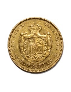 ALFONSO XII - 25 Pesetas 1877 * 18-77 2