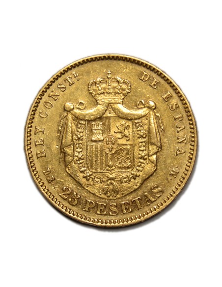 ALFONSO XII - 25 Pesetas 1877 * 18-77