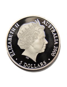 AUSTRALIA 1 ONZA PLATA - 5 DOLLARS - SYDNEY 2000 2