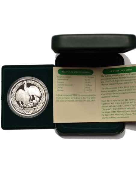 AUSTRALIA 1 ONZA PLATA - 5 DOLLARS - SYDNEY 2000