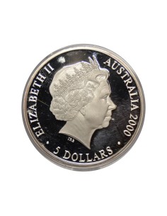 AUSTRALIA 1 ONZA PLATA - 5 DOLARS - SYDNEY 2000 2