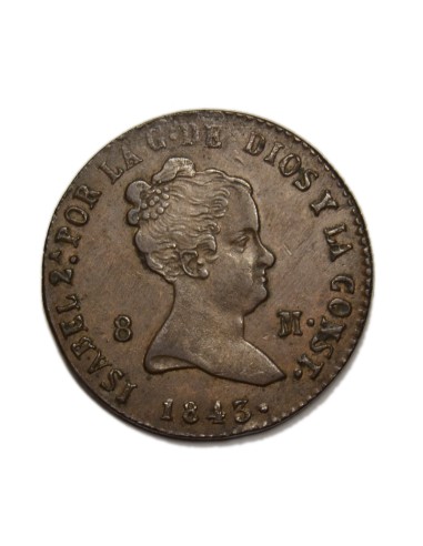 ISABEL II - 8 Maravedís 1843 Segovia
