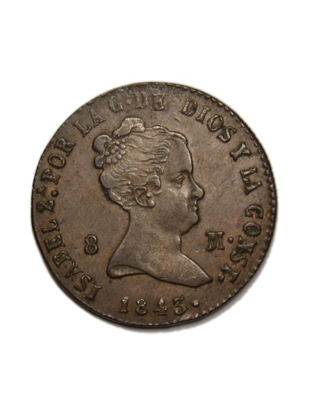 ISABEL II - 8 Maravedís 1843 Segovia
