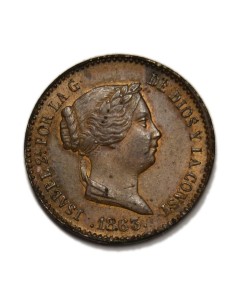 ISABEL II - 10 Céntimos de Real 1863 Segovia