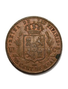 ISABEL II - 25 Céntimos de Real 1856 Segovia 2