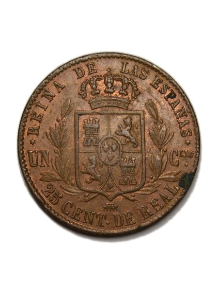 ISABEL II - 25 Céntimos de Real 1856 Segovia