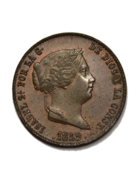 ISABEL II - 25 Céntimos de Real 1859 Segovia