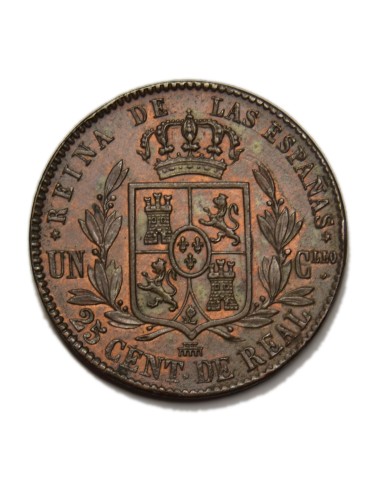 ISABEL II - 25 Céntimos de Real 1859 Segovia