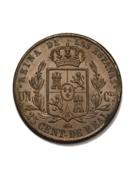 ISABEL II - 25 Céntimos de Real 1864 Segovia