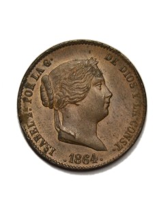 ISABEL II - 25 Céntimos de Real 1864 Segovia