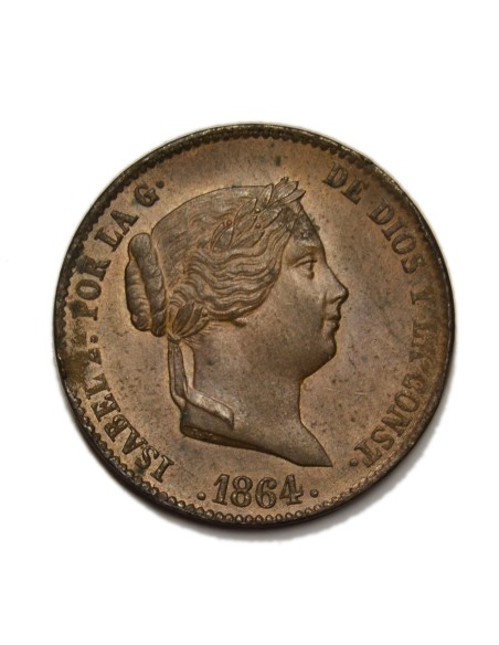 ISABEL II - 25 Céntimos de Real 1864 Segovia