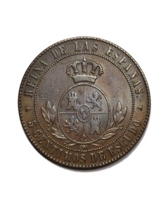 ISABEL II - 5 Céntimos de Escudo 1868 Segovia 2