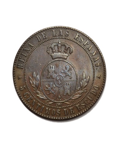 ISABEL II - 5 Céntimos de Escudo 1868 Segovia