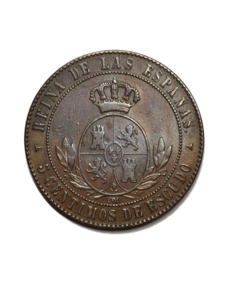 ISABEL II - 5 Céntimos de Escudo 1868 Segovia